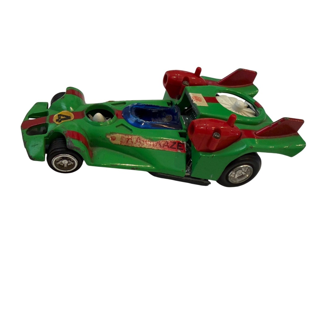 Vintage Popy Japan PA-89 Kamikaze Arrow Emblem Grand Prix Diecast Race Car Green